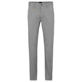 BOSS Men's Slim-Fit Trousers in Printed Stretch-Cotton Twill in Gray