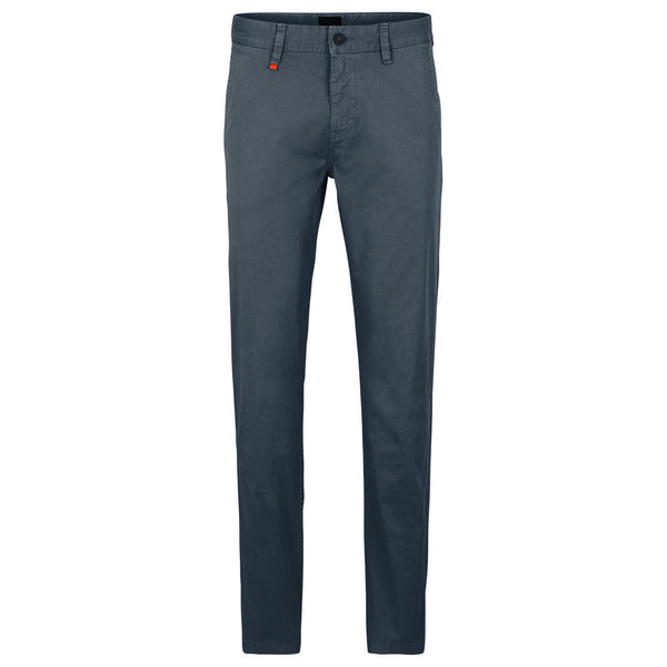 BOSS Men's Slim-Fit Trousers in Printed Stretch-Cotton Twill in Blue  50489107-420