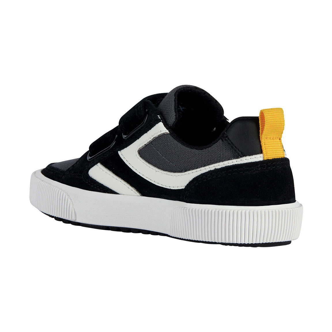 Geox Alphabeet Boy Velcro Sneaker in Black/White J35HLC-02210-C0127