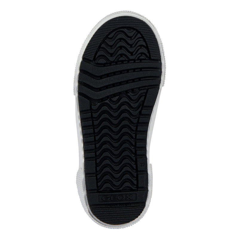 Geox Alphabeet Boy Velcro Sneaker in Black/White J35HLC-02210-C0127