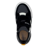 Geox Alphabeet Boy Velcro Sneaker in Black/White