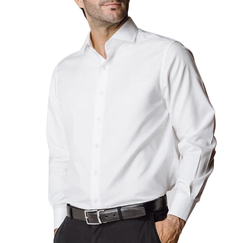 White Contemporary Button Down Shirt