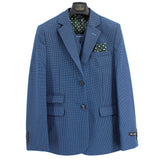 Leo & Zachary Boys' Blue Birdseye Suit  BLZ5425