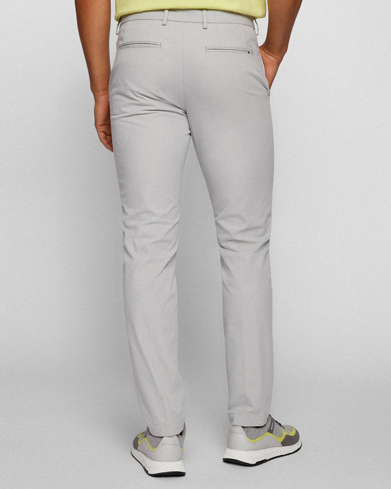 BOSS Men's Slim-Fit Trousers with Front Pleats in a Cotton Blend in Light Grey  50468249-050