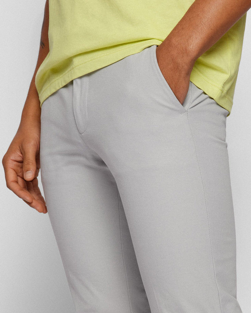BOSS Men's Slim-Fit Trousers with Front Pleats in a Cotton Blend in Light Grey  50468249-050