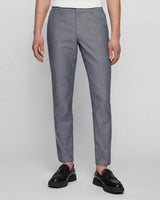 BOSS Men's Kaito Slim-Fit Chinos in a Patterned Cotton Blend in Light Grey