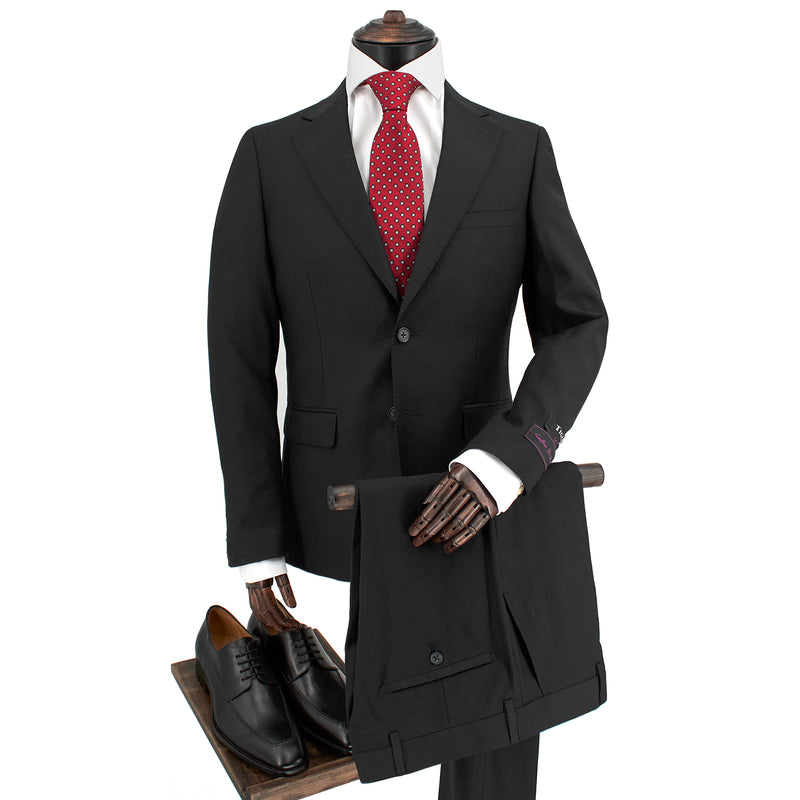 Tiglio Luxe Black Slim-Fit Pure Wool Suit