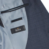 Italian-Made 100% Wool Two-Piece Windowpane Suit in Blue