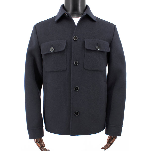 BOSS Men's Relaxed-Fit Shirt-Style Jacket in Navy