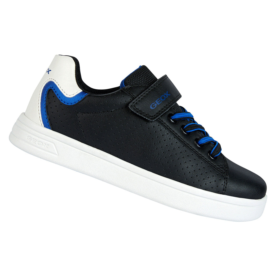 Geox Djrock Boy Sneaker in Black/Royal Blue Black leather J355VA-054FU-C0245 35