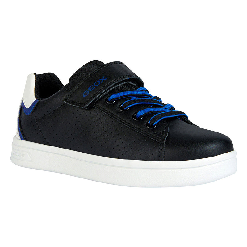 Geox Djrock Boy Sneaker in Black/Royal Blue Black leather J355VA-054FU-C0245 35