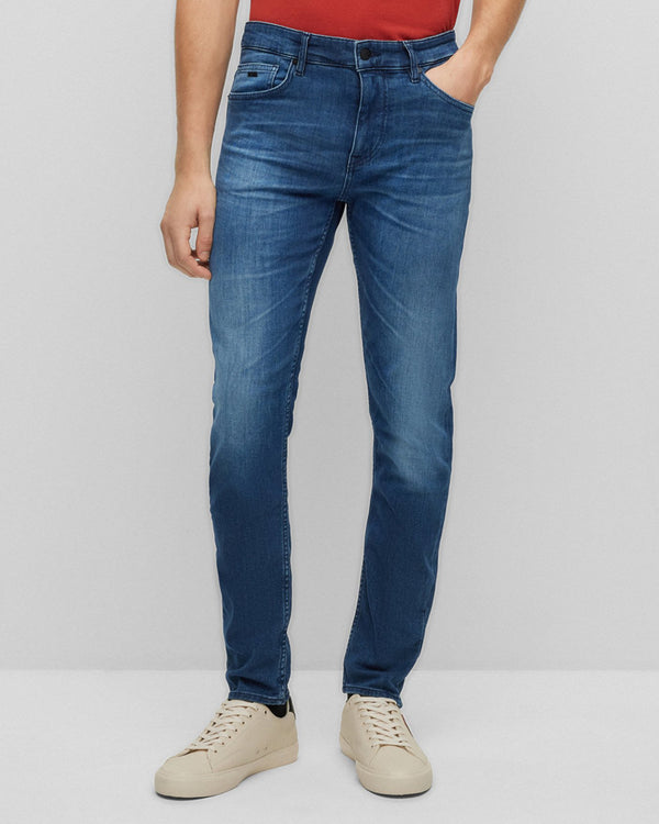 BOSS Men's Delano Slim-Fit Jeans in Super-Soft Blue Italian Denim