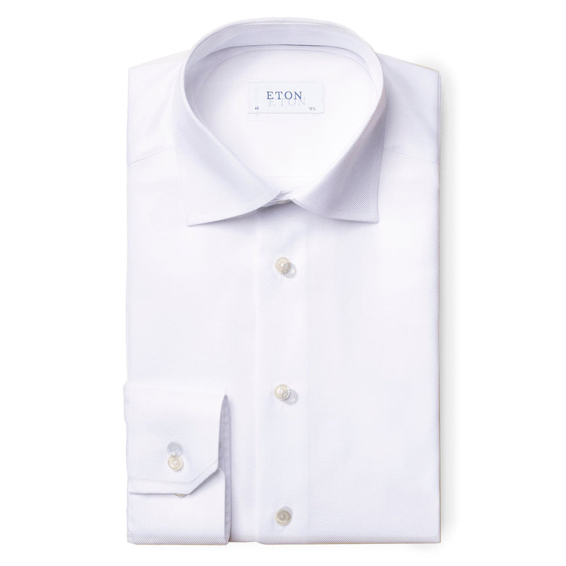 Eton Men's White Textured Twill Shirt – J&Z Couture