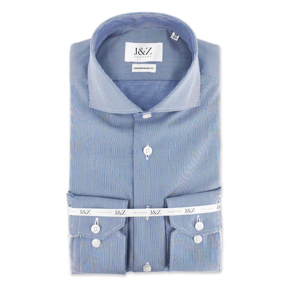 J&Z Couture Button Down Dress Shirt, Piquet 70 (100% Cotton)