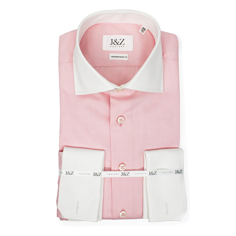 J&Z Couture Pink Button Down Dress Shirt, in Cambridge (100% Cotton) 46 EU / 18 J&Z Couture Pink Button Down Dress Shirt, in Cambridge (100% Cotton) 46 EU / 18