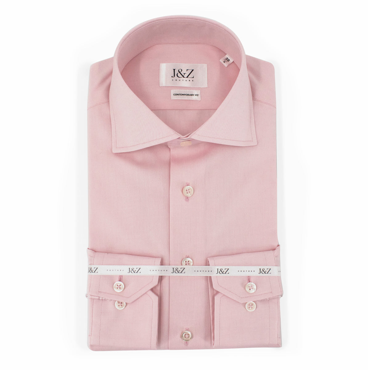 J&Z Couture Pink Button Down Dress Shirt, in Cambridge (100% Cotton)