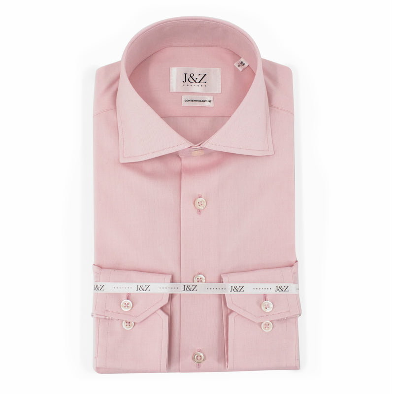 J&Z Couture Pink Button Down Dress Shirt, in Cambridge (100% Cotton)