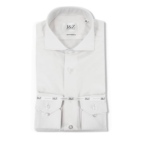 J&Z Couture White Button Down Dress Shirt, Yuga Duke (100% Cotton)