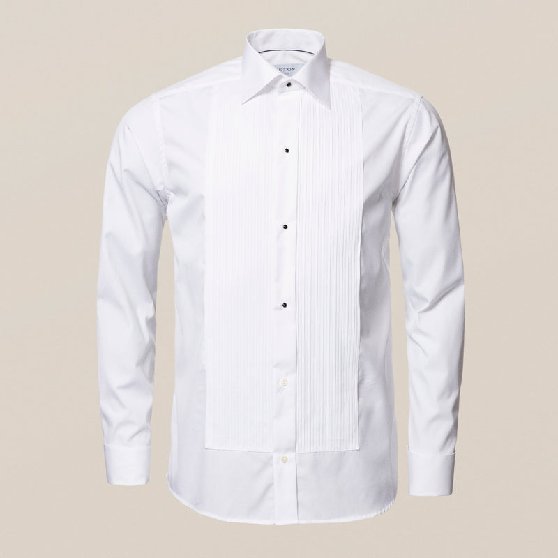 Eton Men's Slim-Fit White Plissé Tuxedo Shirt