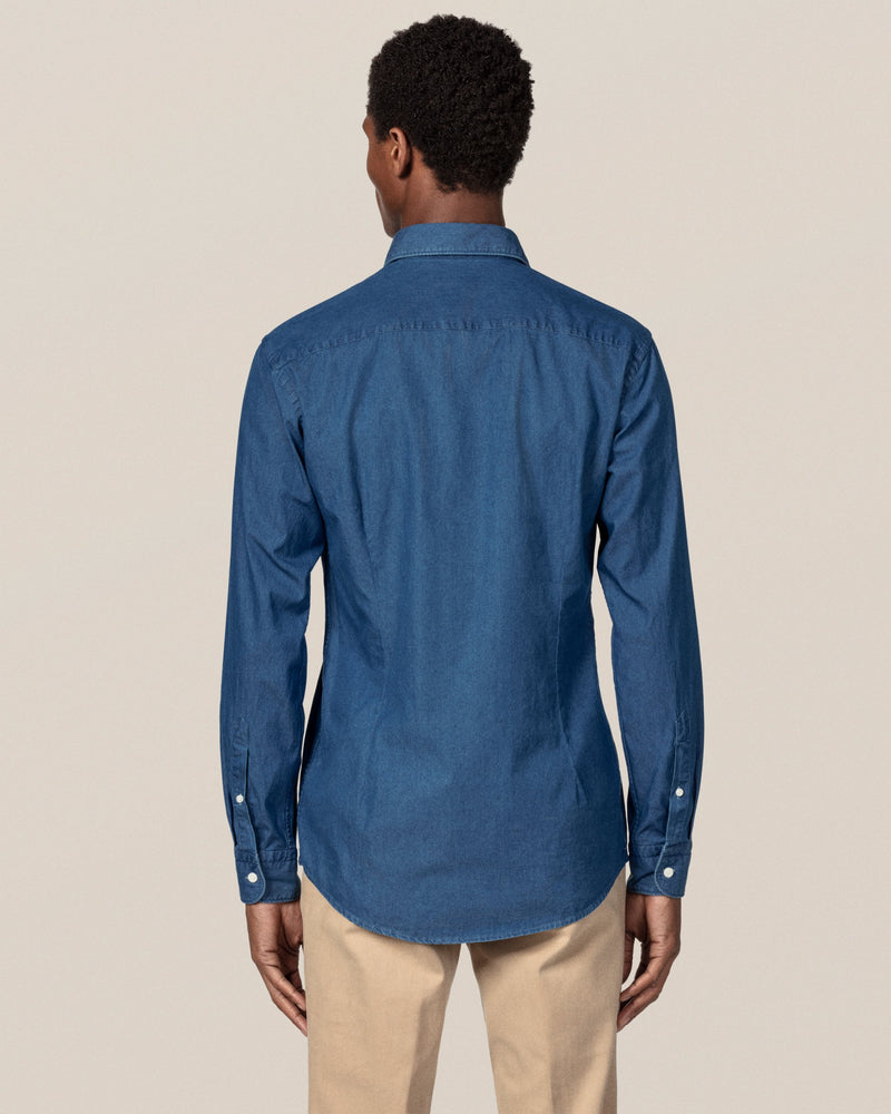 Eton Men's Slim-Fit Mid-Blue Lightweight Denim Shirt 980184580 28 J&Z Couture Eton Men's Slim-Fit Mid-Blue Lightweight Denim Shirt 980184580 28 J&Z Couture