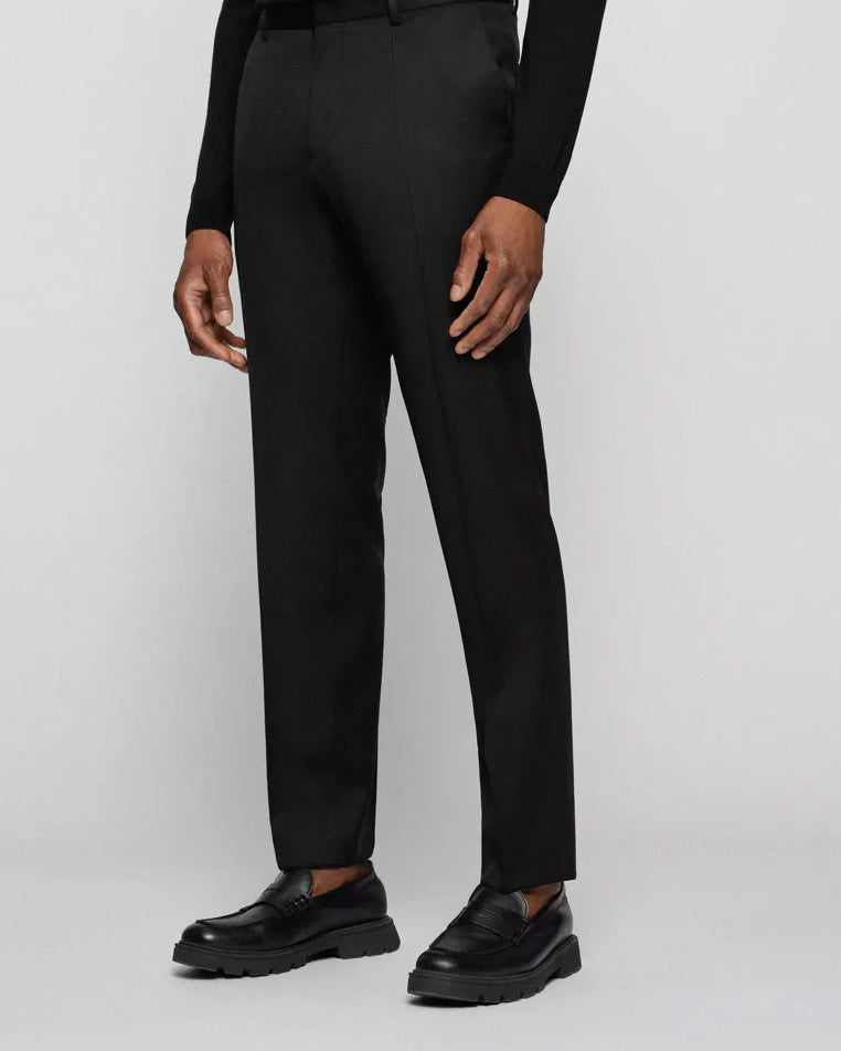 BOSS Men's Formal Trousers in Virgin-Wool Serge in Black  50469174-001
