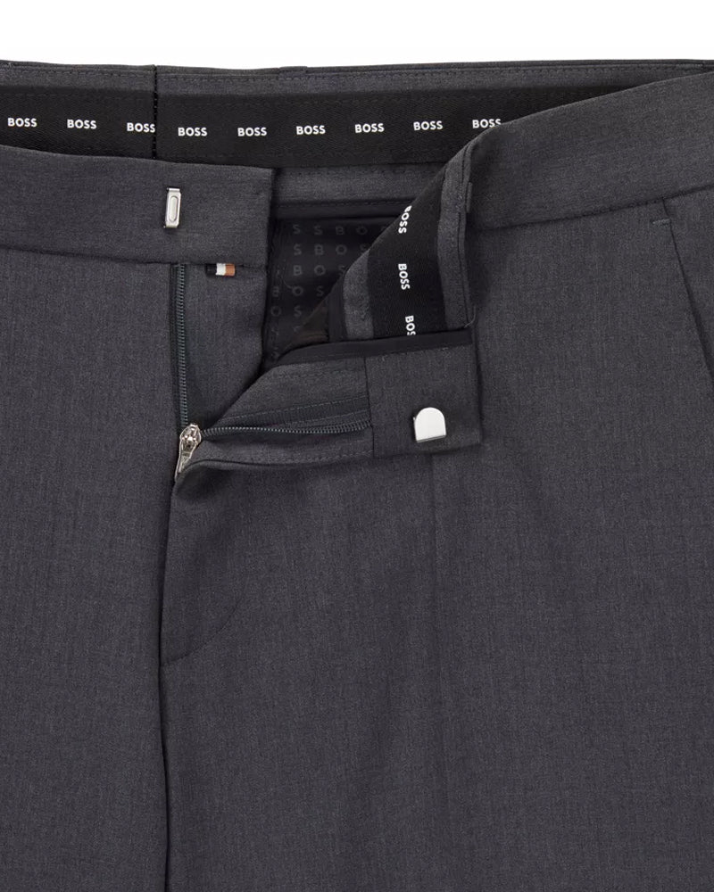 BOSS Men's Formal Trousers in Virgin-Wool Serge in Gray  50469174-021