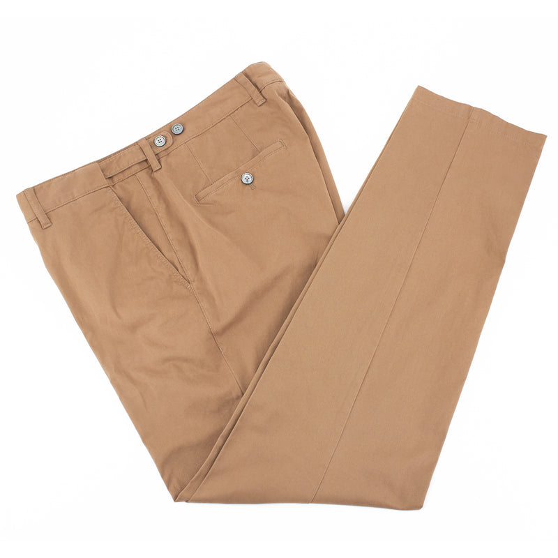 BOSS Men's Slim-Fit Chinos in Stretch-Cotton Serge in Tan
