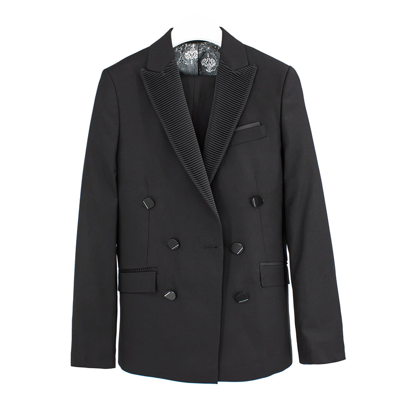 Bergamo Kids Boy's Slim-Fit Black Double-Breasted Suit