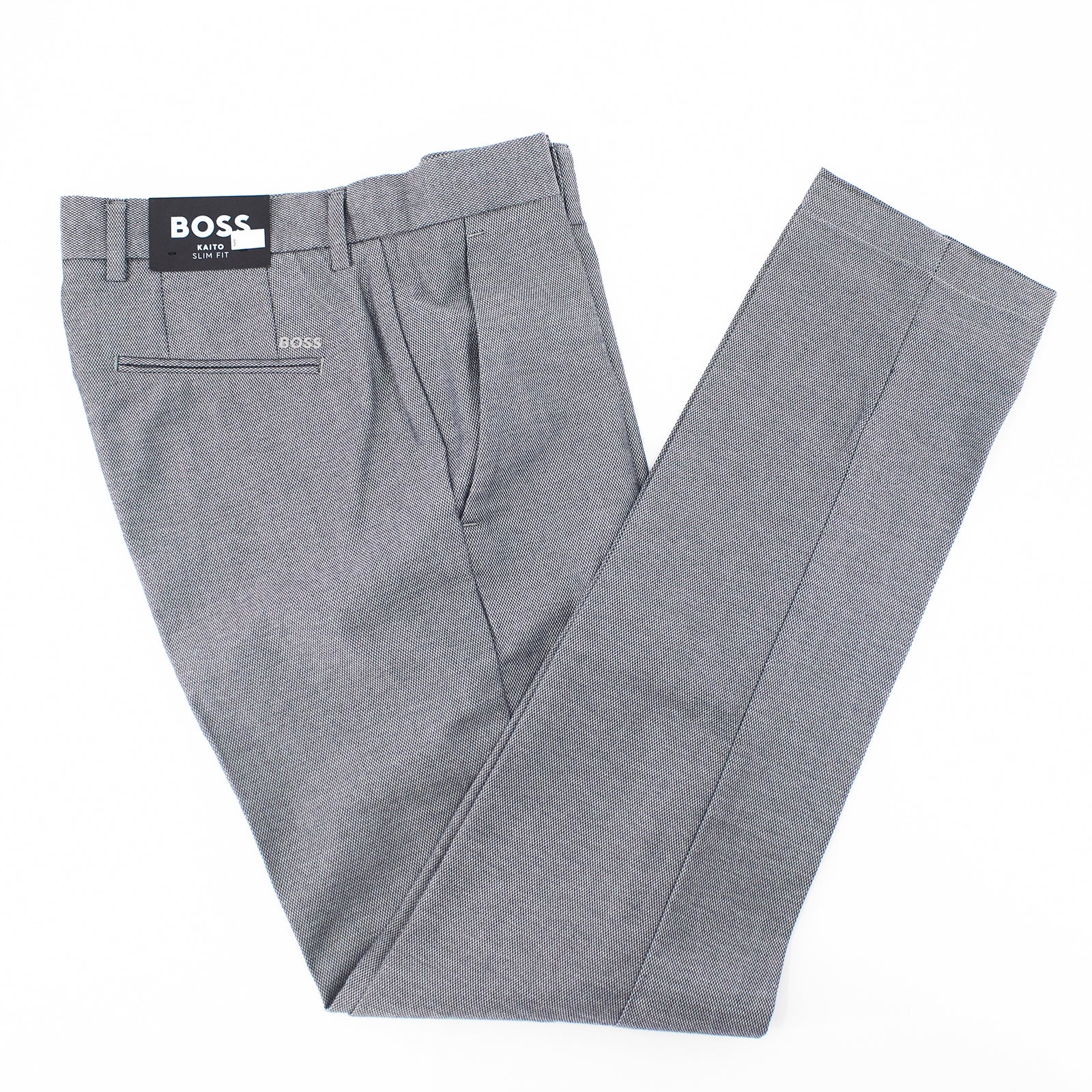 BOSS Men's Kaito Slim-Fit Chinos in a Patterned Cotton Blend in