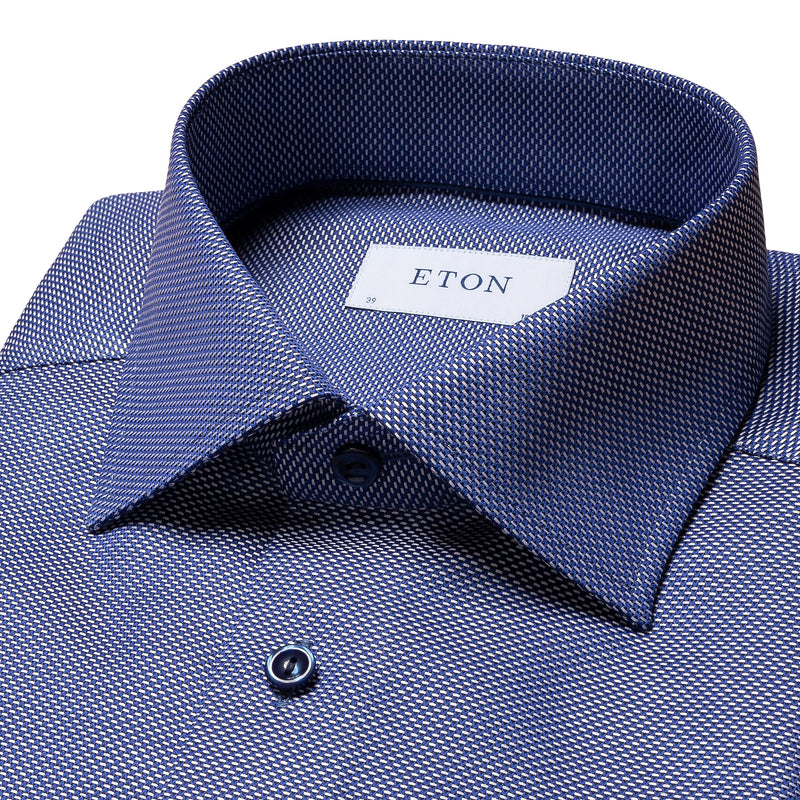 Eton Men's King Twill Slim-Fit Tactical Shirt - Blue