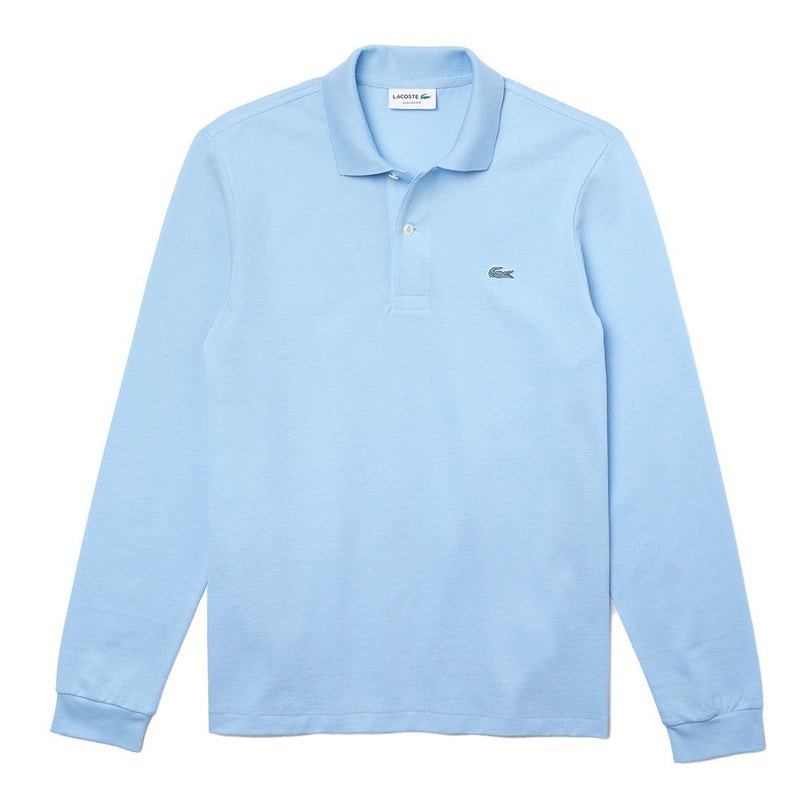 Lacoste Men's Long-Sleeve Paris Classic Fit Polo Shirt Stretch in Light Blue