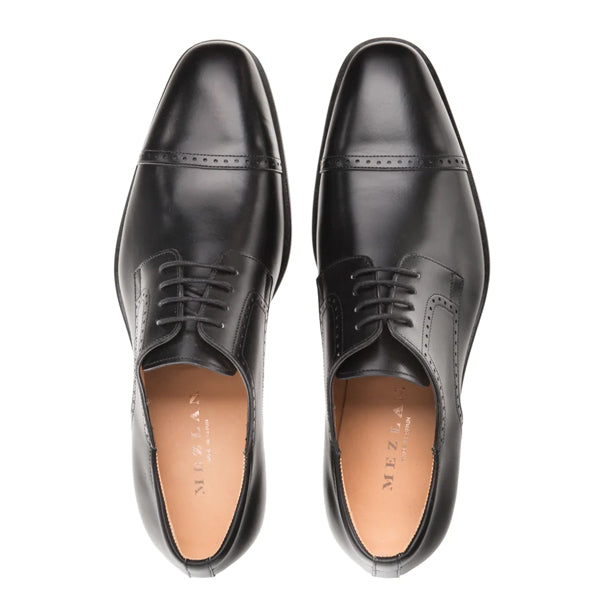 Mezlan Men's Calfskin Cap Toe Oxford Shoe  E20265 Black