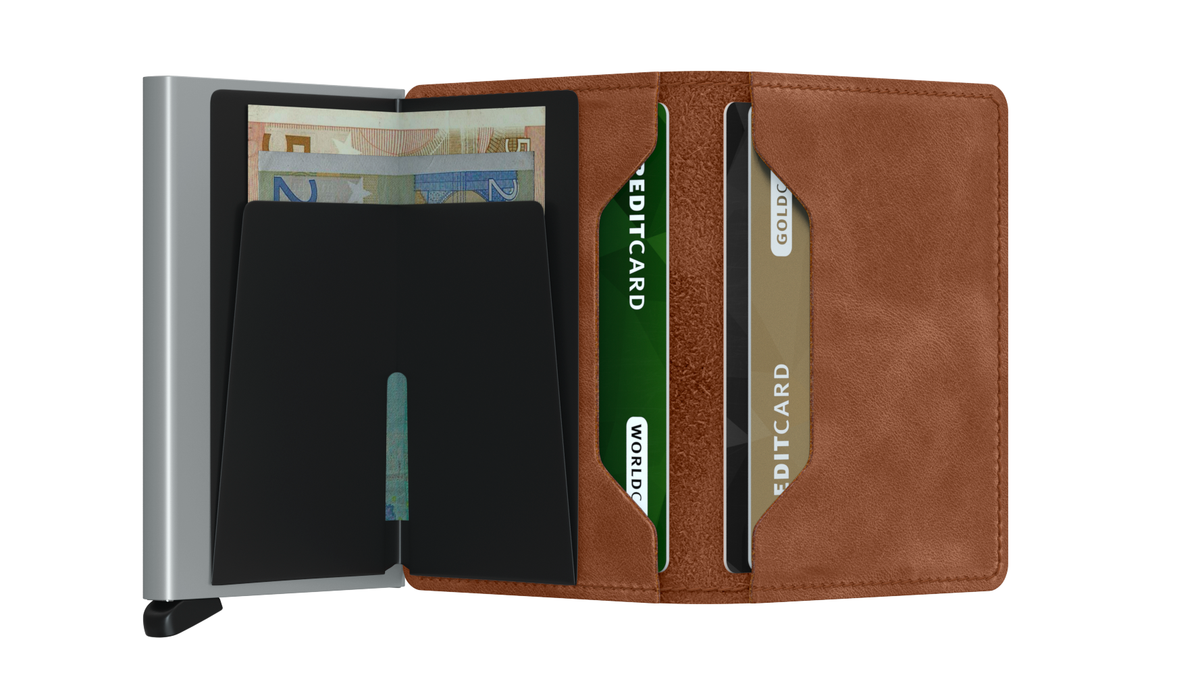 Secrid Slimwallet in Vintage Cognac-Silver