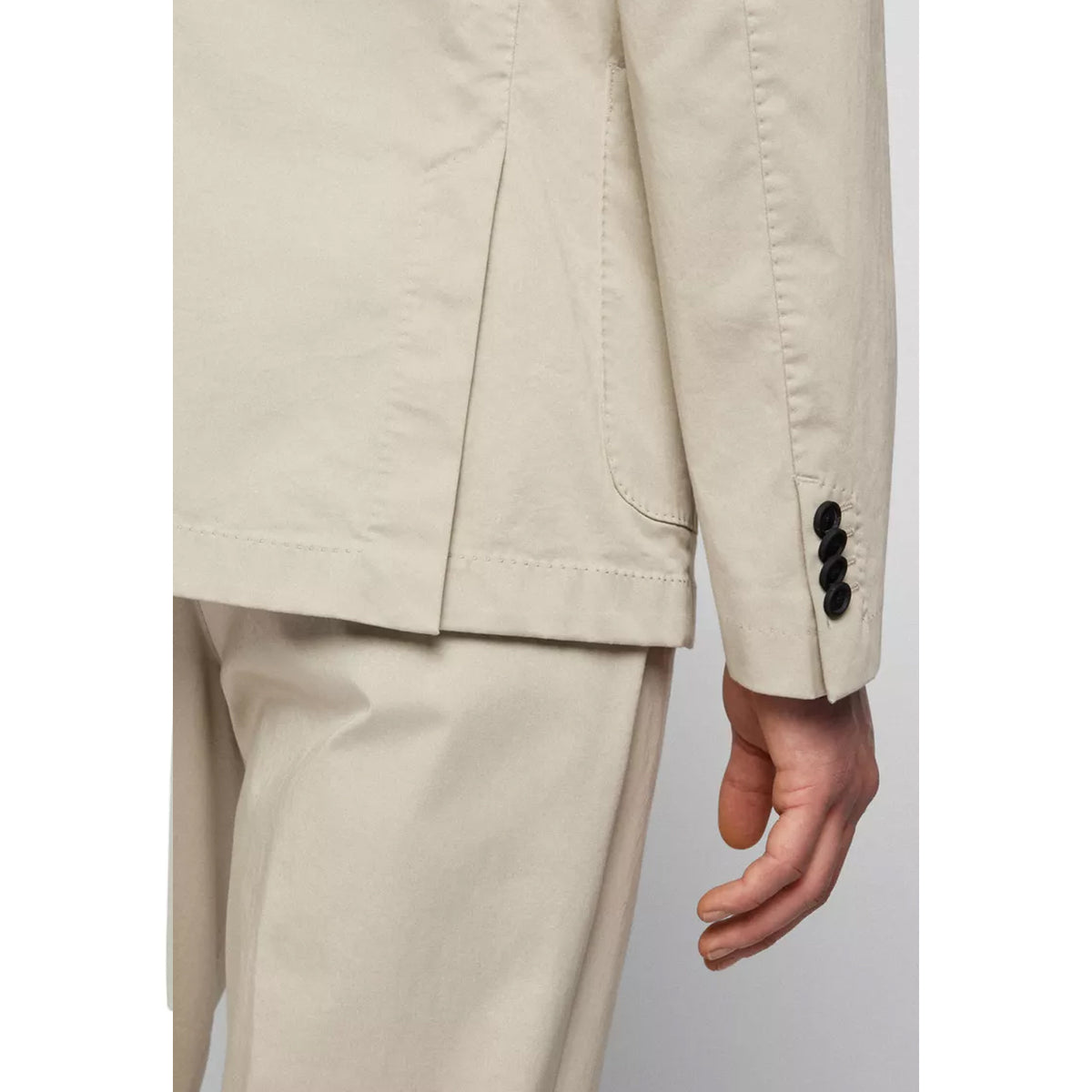 BOSS Men's Slim-Fit Jacket in Performance-Stretch Fabric in Light Beige  50468895-271