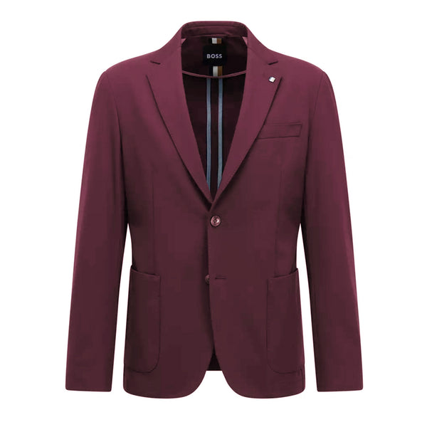 BOSS Men's Slim-Fit Suit in Stretch Interlock Cloth with Drawcord Waistband Pants in Burgundy  50473678-603