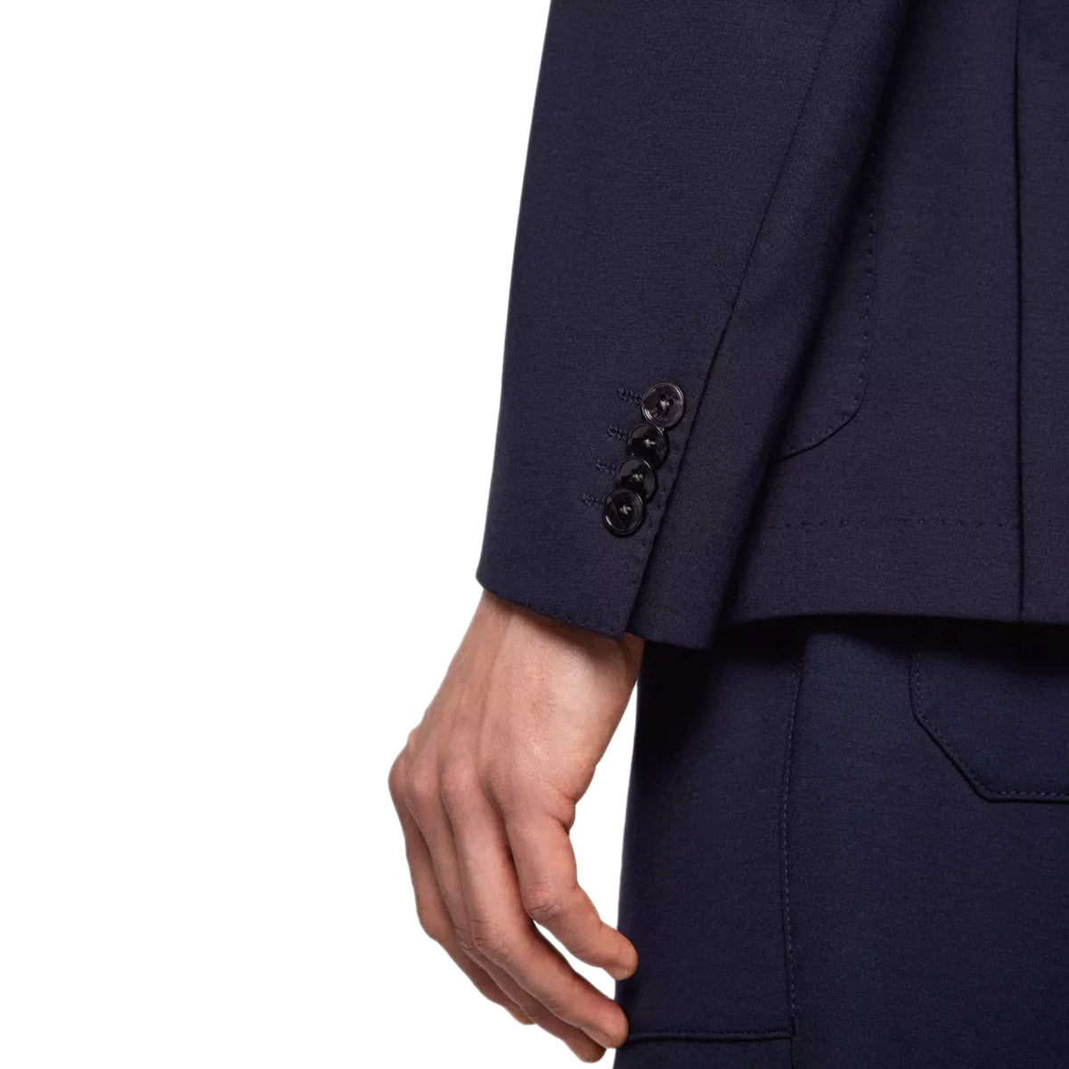 BOSS Men's Slim-Fit Suit in Stretch Interlock Cloth with Drawcord Waistband Pants in Navy  50473678-404