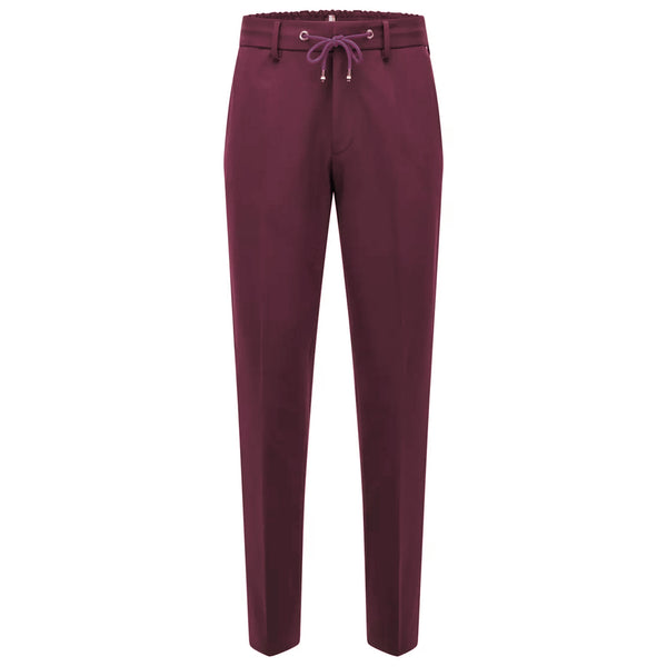 BOSS Men's Slim-Fit Suit in Stretch Interlock Cloth with Drawcord Waistband Pants in Burgundy  50473678-603