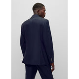 BOSS Men's Slim-Fit Three-Piece Suit in a Micro-Patterned Wool Blend in Navy  50484717-404