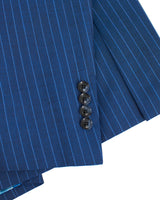 Pinstripe Stretch Suit in Bright Blue