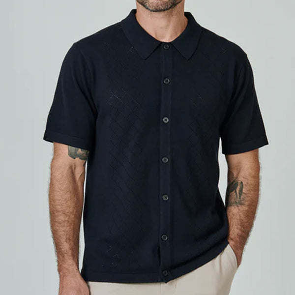 Men's Venice Button Down Sweater in Navy