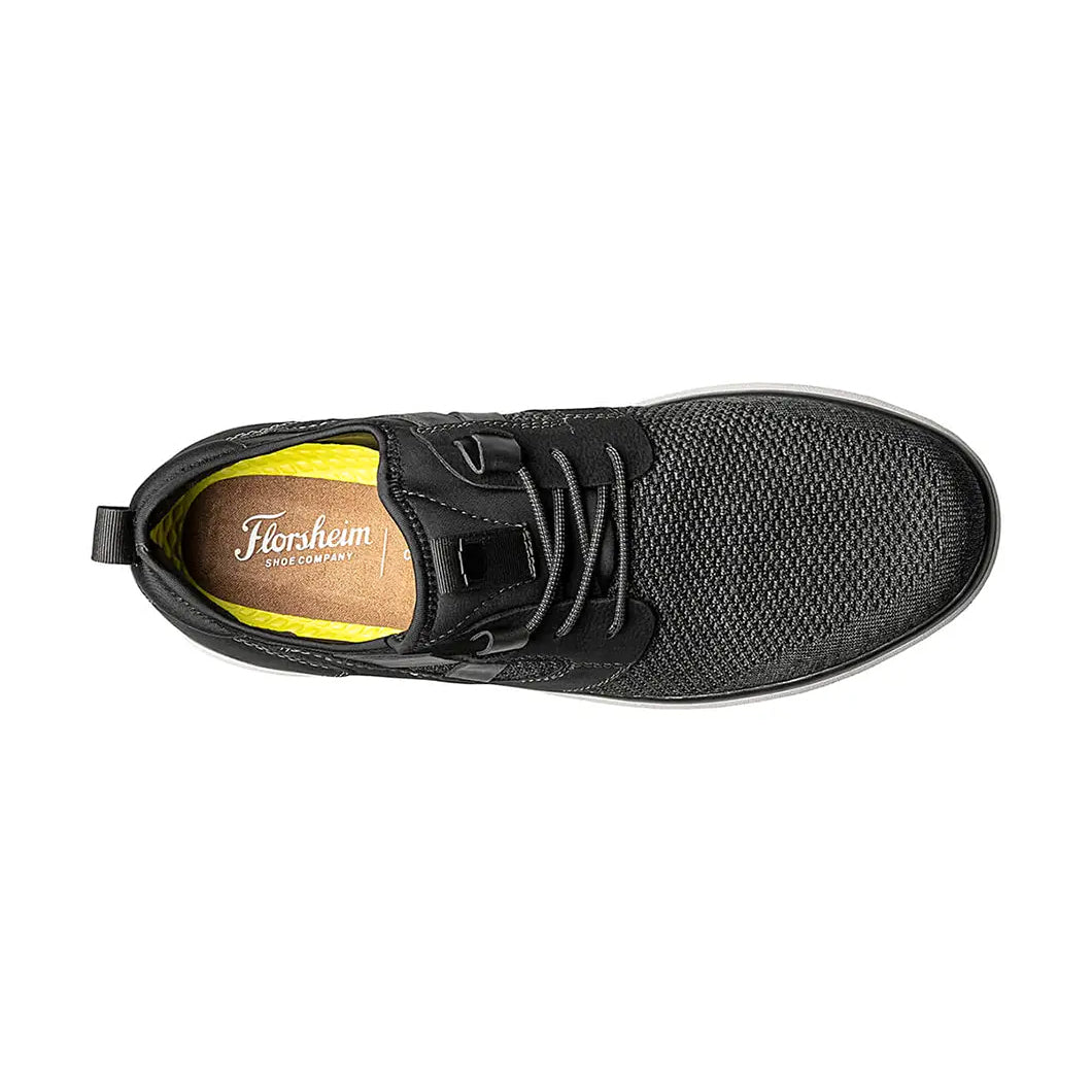 Florsheim Men's Venture Knit Plain Toe Lace Up Sneaker-Black  14315-001
