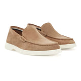 BOSS Men's Suede Moccasins with Embossed Logo in Beige 50471122-268