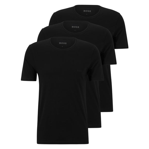 BOSS Men's Classic Regular Fit Black Crew Neck T-Shirt 3-Pack 50475284-001