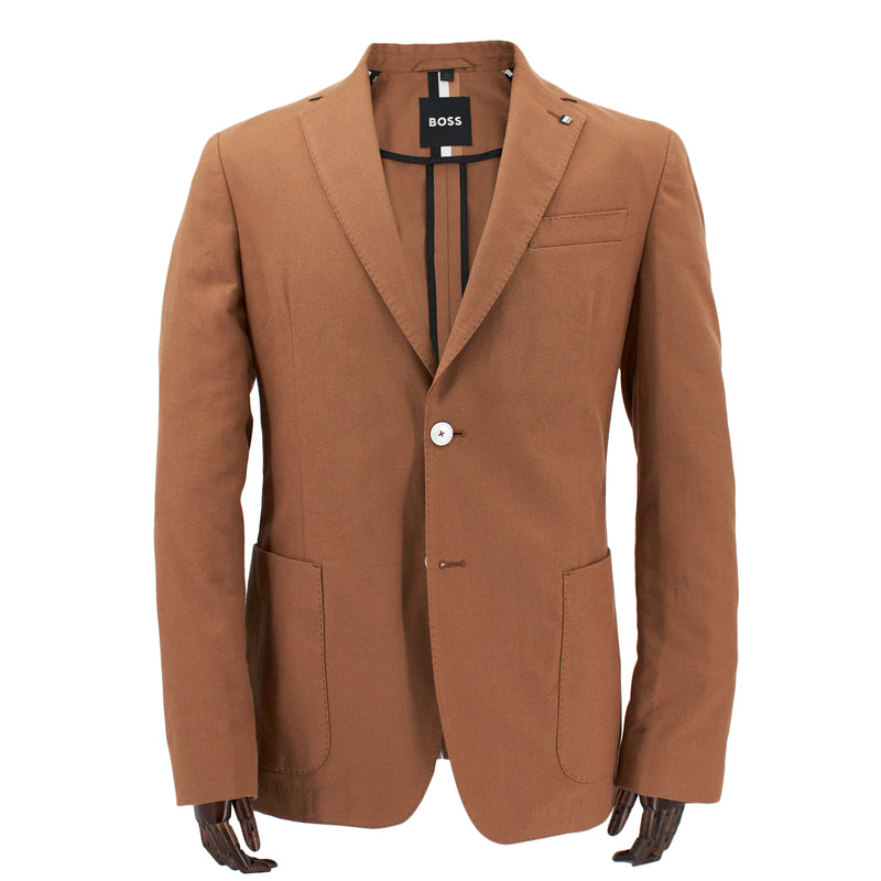 Hugo Boss Slim-Fit Jacket in Performance-Stretch Fabric in Rust Orange