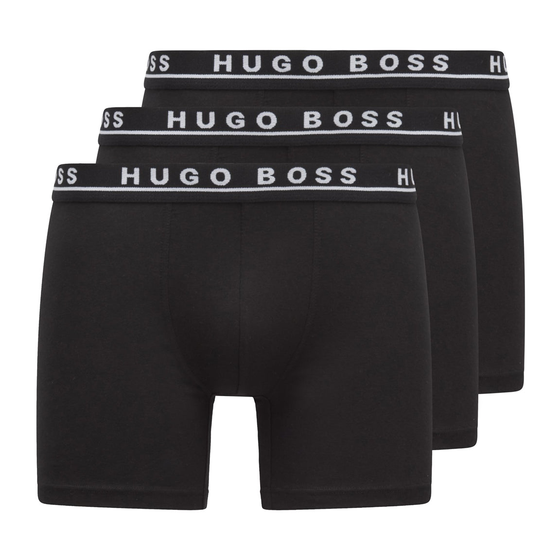 BOSS Men's Three-Pack of Stretch-Cotton Black Boxer Briefs  50325404-001