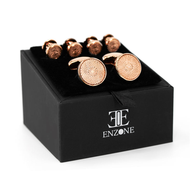 Enzone Rose Gold Cufflinks