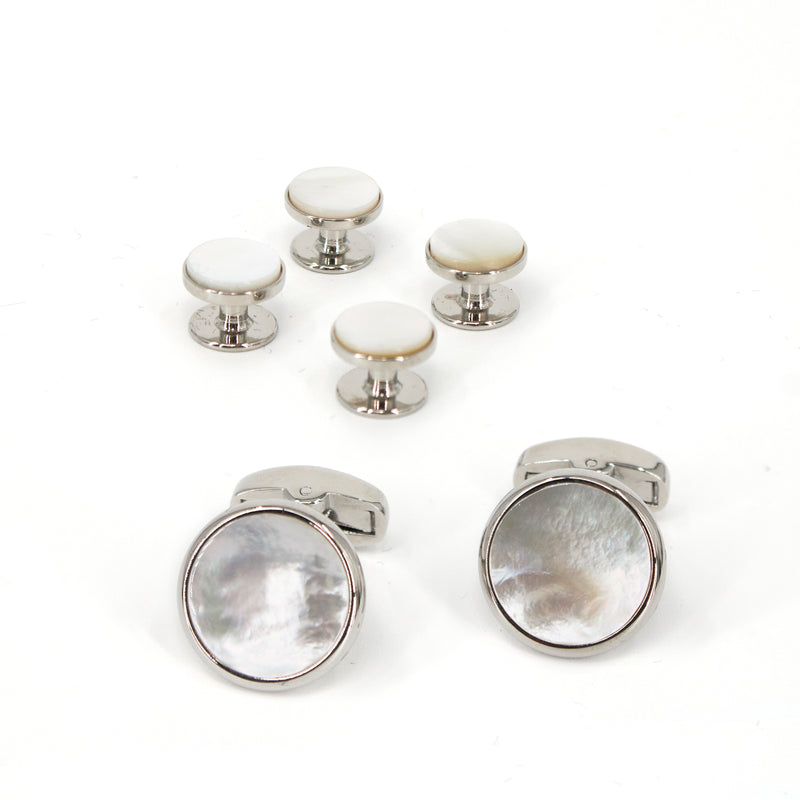 Enzone Sterling Silver Mother Of Pearl Cufflinks