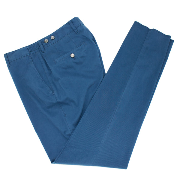 BOSS Men's Slim-Fit Chinos in Stretch-Cotton Serge in Blue
