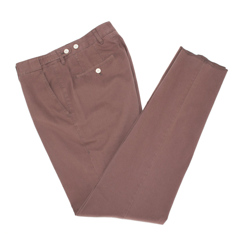 BOSS Men's Slim-Fit Chinos in Stretch-Cotton Serge in Mauve