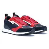 BOSS Men's Retro-Inspired Trainers with Suede and Mesh Details - Red Patterned  50451740-649